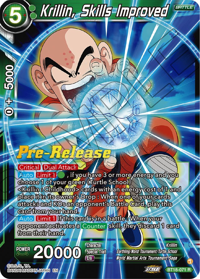 Krillin, Skills Improved (BT18-071) [Dawn of the Z-Legends Prerelease Promos] | Odin's Place