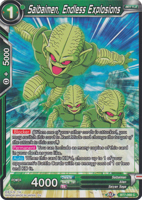 Saibaimen, Endless Explosions (Reprint) (BT7-068) [Battle Evolution Booster] | Odin's Place