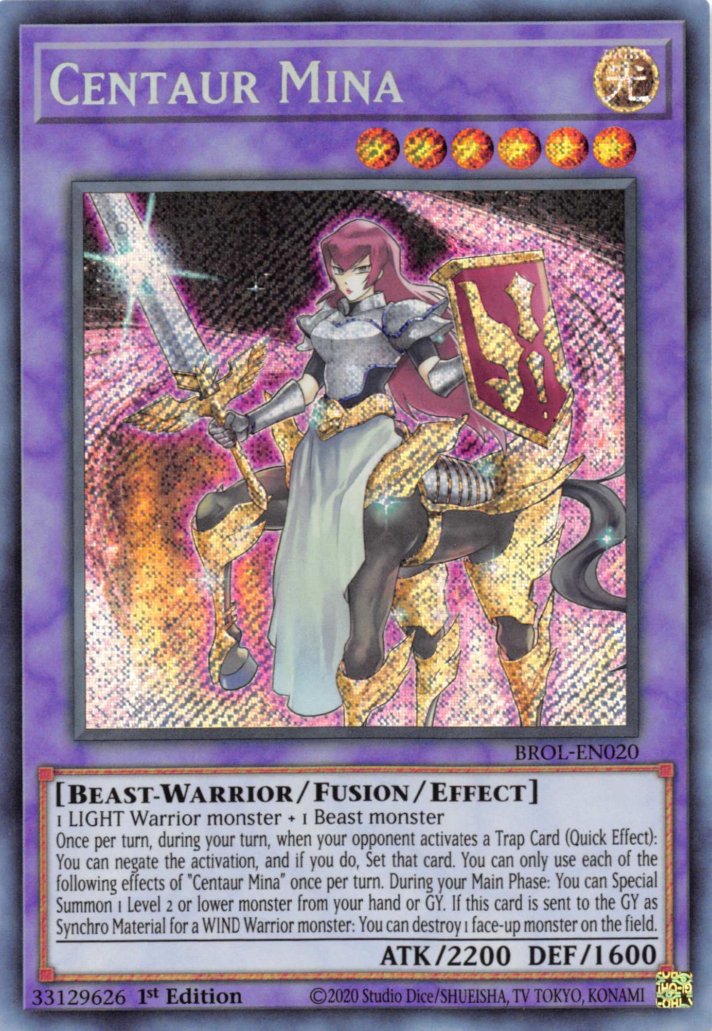 Centaur Mina [BROL-EN020] Secret Rare | Odin's Place
