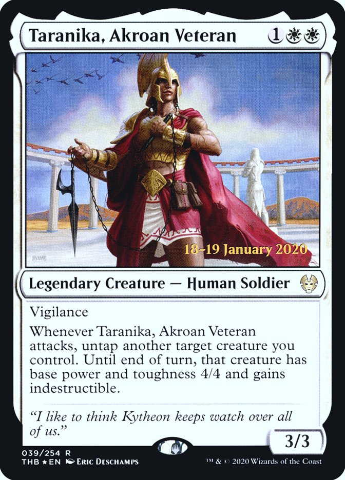 Taranika, Akroan Veteran [Theros Beyond Death Prerelease Promos] | Odin's Place