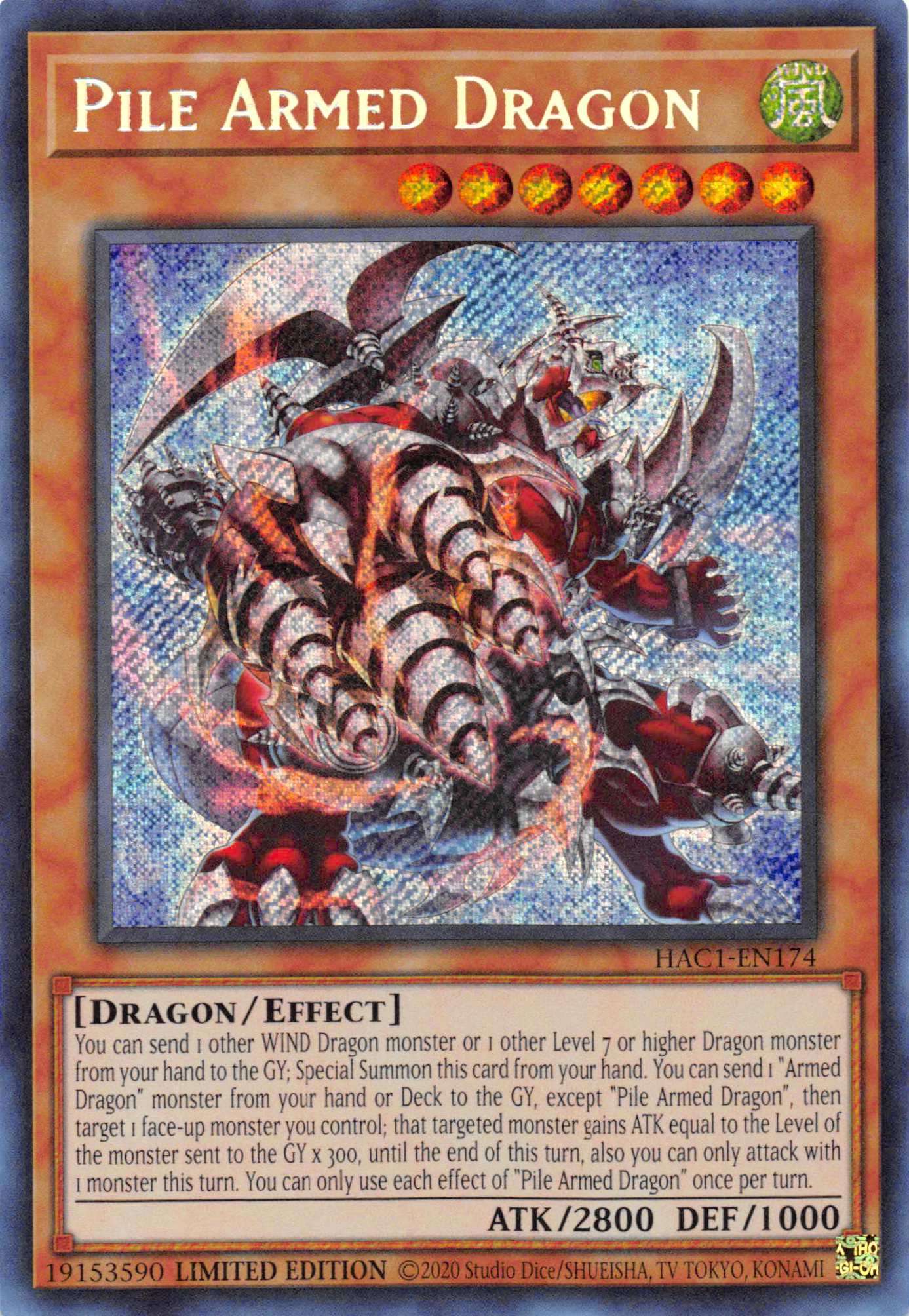 Pile Armed Dragon [HAC1-EN174] Secret Rare | Odin's Place