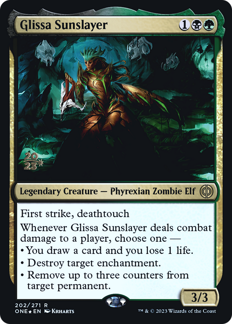 Glissa Sunslayer [Phyrexia: All Will Be One Prerelease Promos] | Odin's Place
