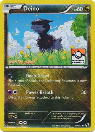 Deino (97/113) (League Promo 3rd Place) [Black & White: Legendary Treasures] | Odin's Place