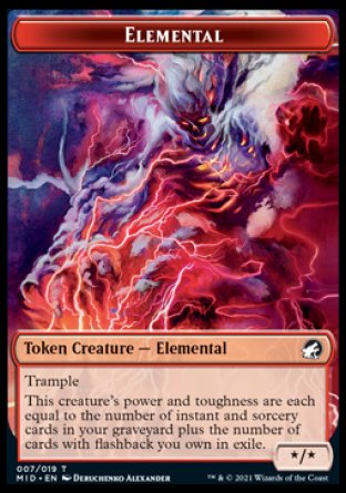 Zombie (005) // Elemental Double-Sided Token [Innistrad: Midnight Hunt Tokens] | Odin's Place
