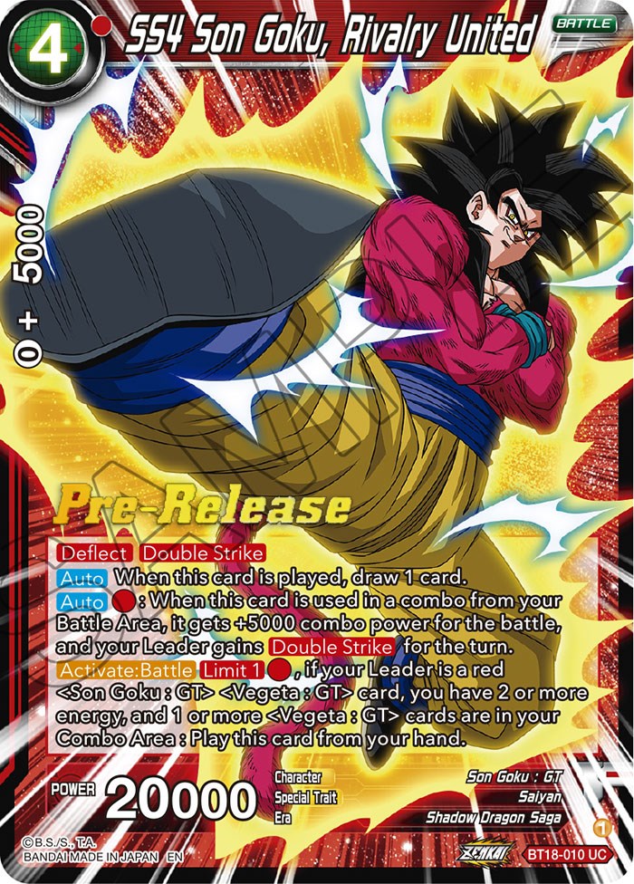 SS4 Son Goku, Rivalry United (BT18-010) [Dawn of the Z-Legends Prerelease Promos] | Odin's Place