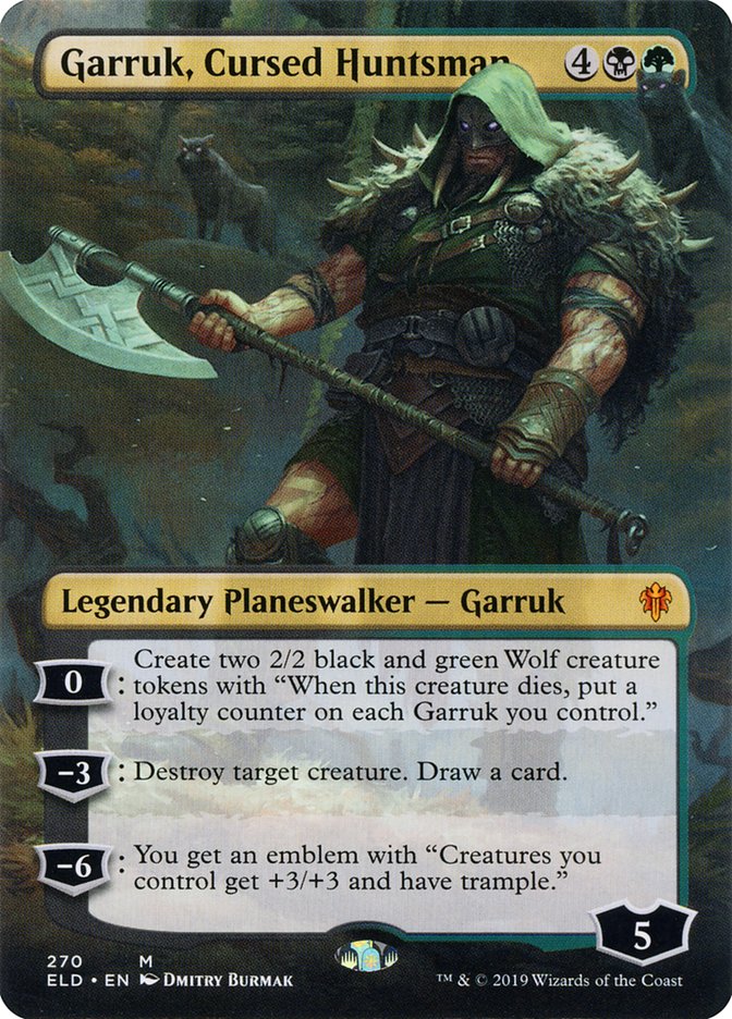 Garruk, Cursed Huntsman (Borderless) [Throne of Eldraine] | Odin's Place