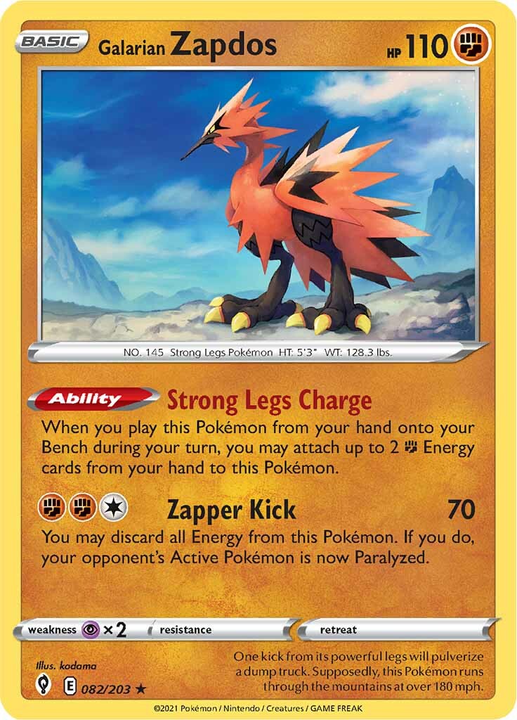 Galarian Zapdos (082/203) [Sword & Shield: Evolving Skies] | Odin's Place