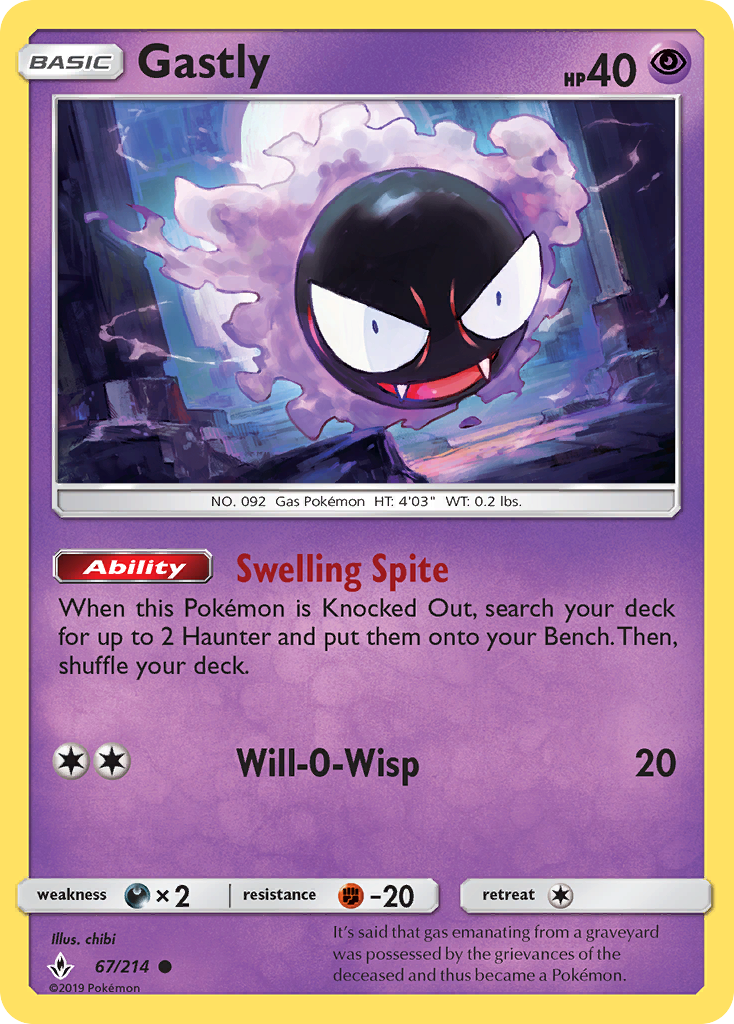 Gastly (67/214) [Sun & Moon: Unbroken Bonds] | Odin's Place
