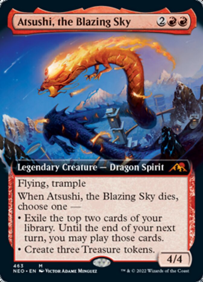 Atsushi, the Blazing Sky (Extended Art) [Kamigawa: Neon Dynasty] | Odin's Place