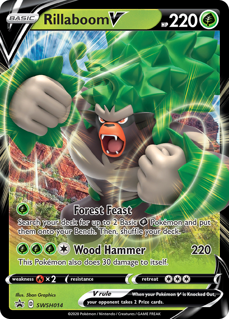 Rillaboom V (SWSH014) (Jumbo Card) [Sword & Shield: Black Star Promos] | Odin's Place