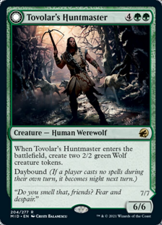 Tovolar's Huntmaster // Tovolar's Packleader [Innistrad: Midnight Hunt] | Odin's Place