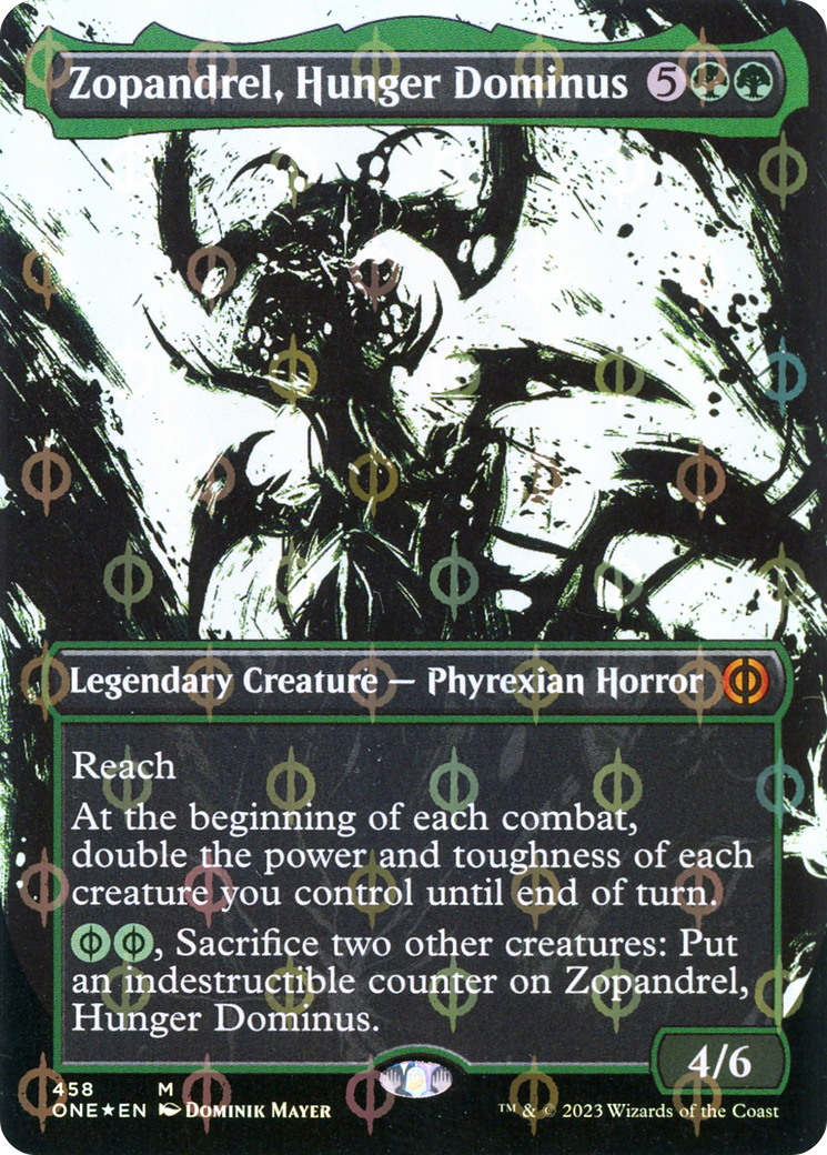 Zopandrel, Hunger Dominus (Borderless Ichor Step-and-Compleat Foil) [Phyrexia: All Will Be One] | Odin's Place