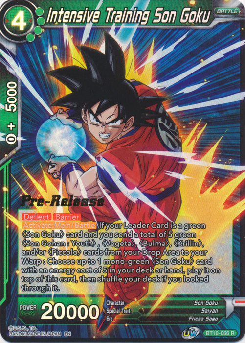 Intensive Training Son Goku (BT10-066) [Rise of the Unison Warrior Prerelease Promos] | Odin's Place