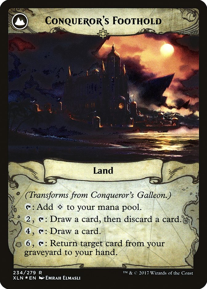 Conqueror's Galleon // Conqueror's Foothold [Ixalan Prerelease Promos] | Odin's Place
