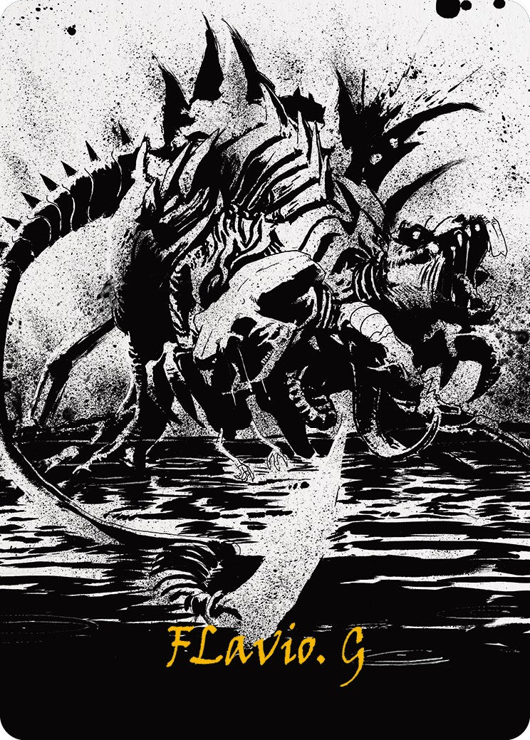 Karumonix, the Rat King Art Card (Gold-Stamped Signature) [Phyrexia: All Will Be One Art Series] | Odin's Place