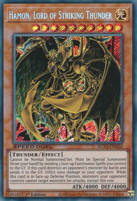 Hamon, Lord of Striking Thunder [SGX3-ENG02] Secret Rare | Odin's Place