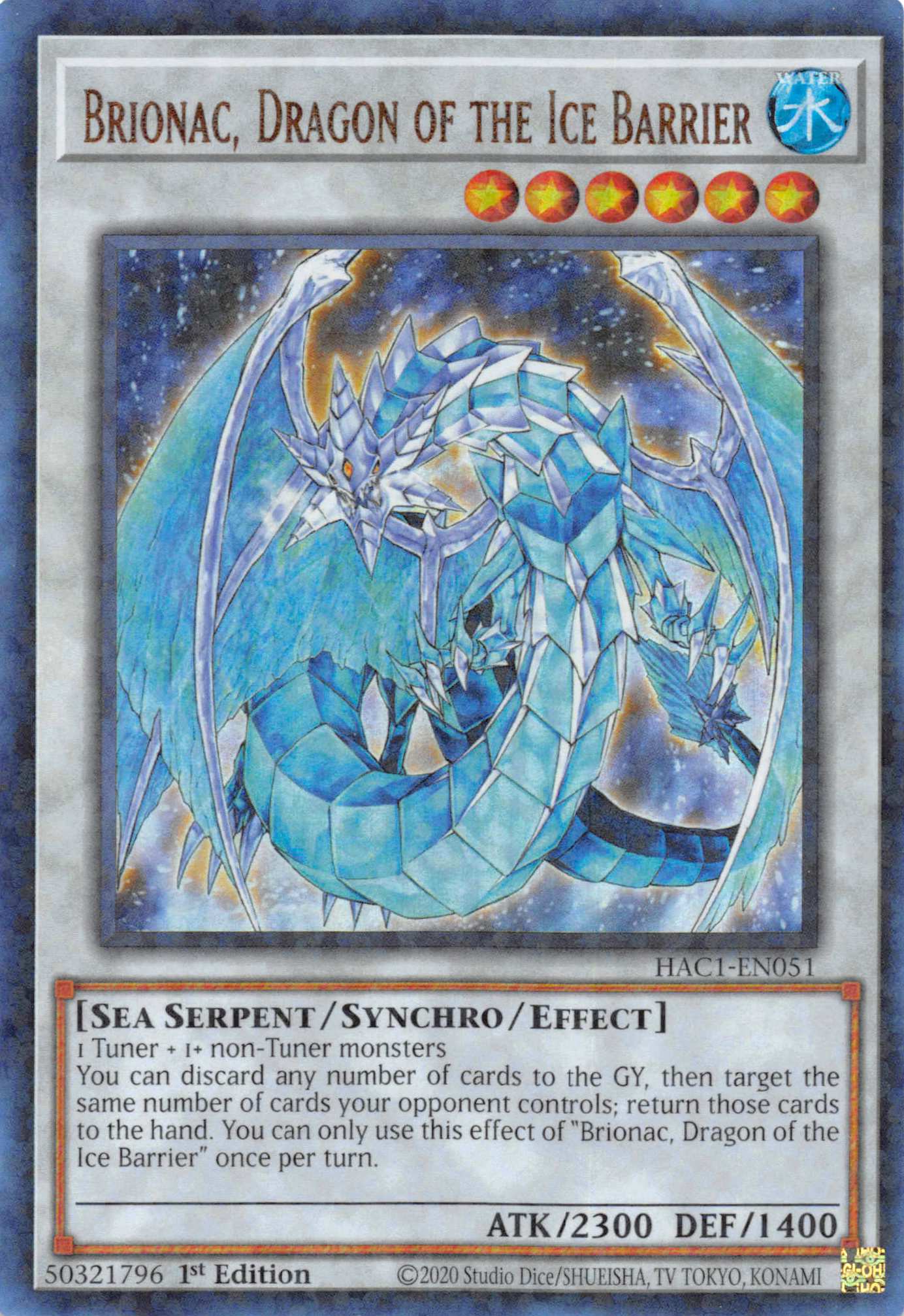 Brionac, Dragon of the Ice Barrier (Duel Terminal) [HAC1-EN051] Parallel Rare | Odin's Place