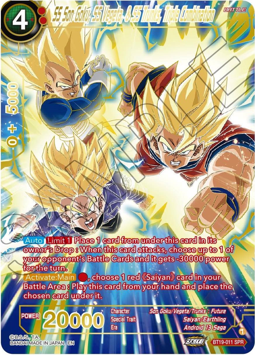SS Son Goku, SS Vegeta, & SS Trunks, Triple Combination (SPR) (BT19-011) [Fighter's Ambition] | Odin's Place