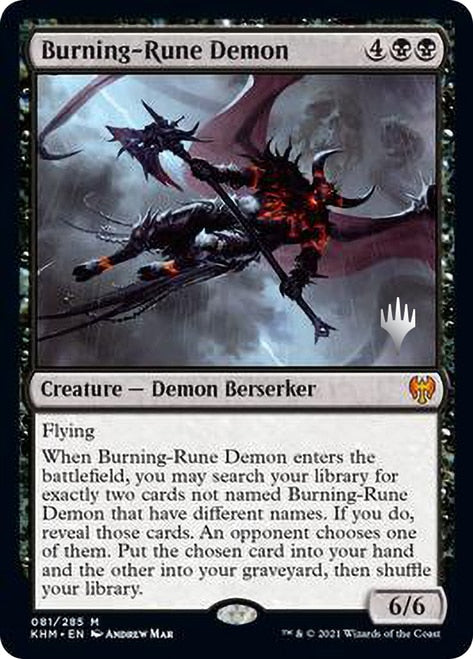 Burning-Rune Demon (Promo Pack) [Kaldheim Promos] | Odin's Place