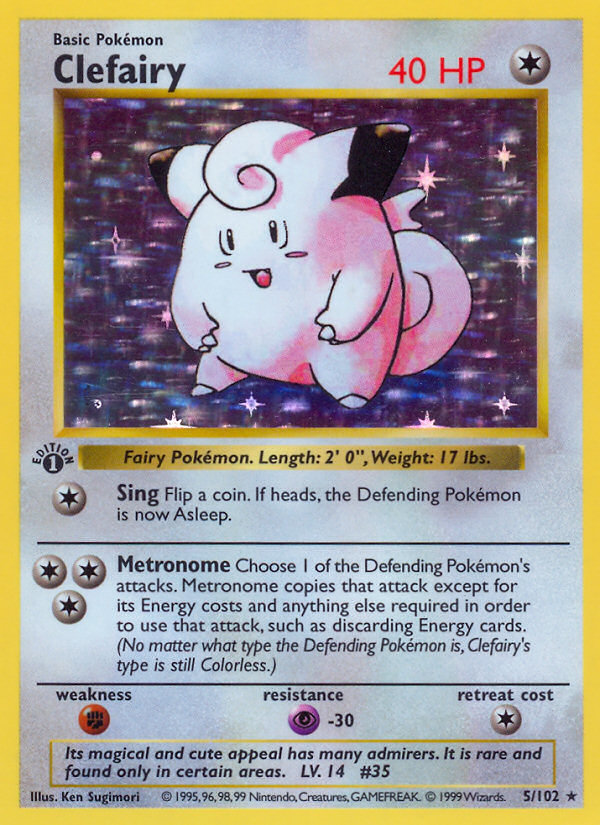 Clefairy (5/102) (Shadowless) [Base Set 1st Edition] | Odin's Place
