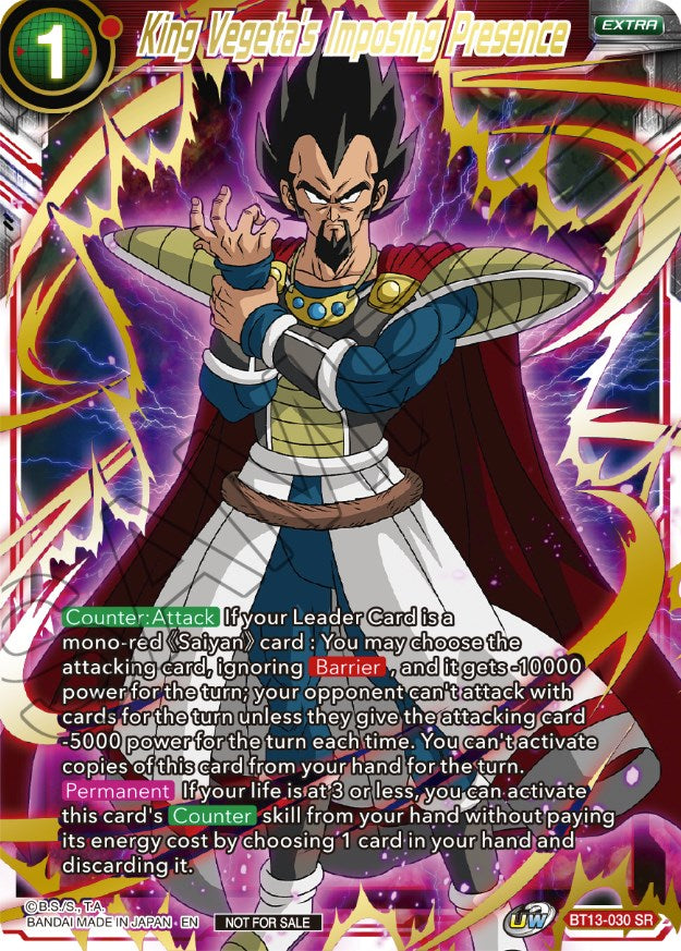 King Vegeta's Imposing Presence (Top 4) (BT13-030) [Tournament Promotion Cards] | Odin's Place
