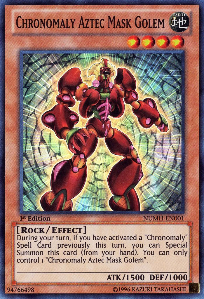 Chronomaly Aztec Mask Golem [NUMH-EN001] Super Rare | Odin's Place