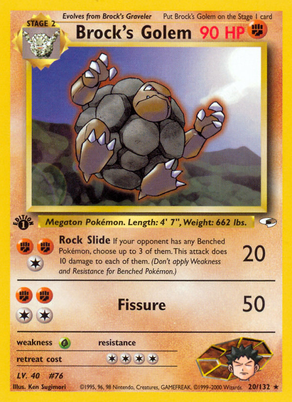 Brock's Golem (20/132) [Gym Heroes 1st Edition] | Odin's Place