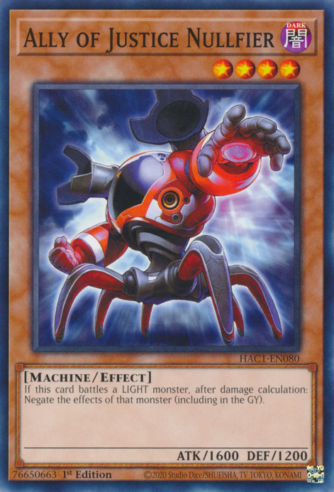 Ally of Justice Nullfier [HAC1-EN080] Common | Odin's Place