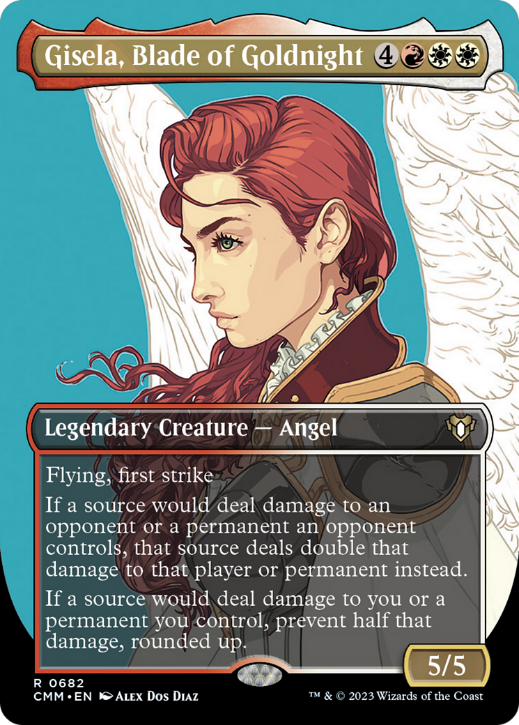 Gisela, Blade of Goldnight (Borderless Profile) [Commander Masters] | Odin's Place