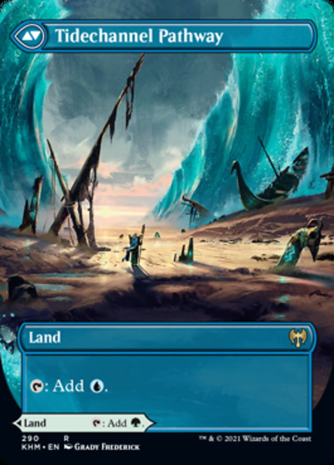 Barkchannel Pathway // Tidechannel Pathway (Borderless Alternate Art) [Kaldheim] | Odin's Place