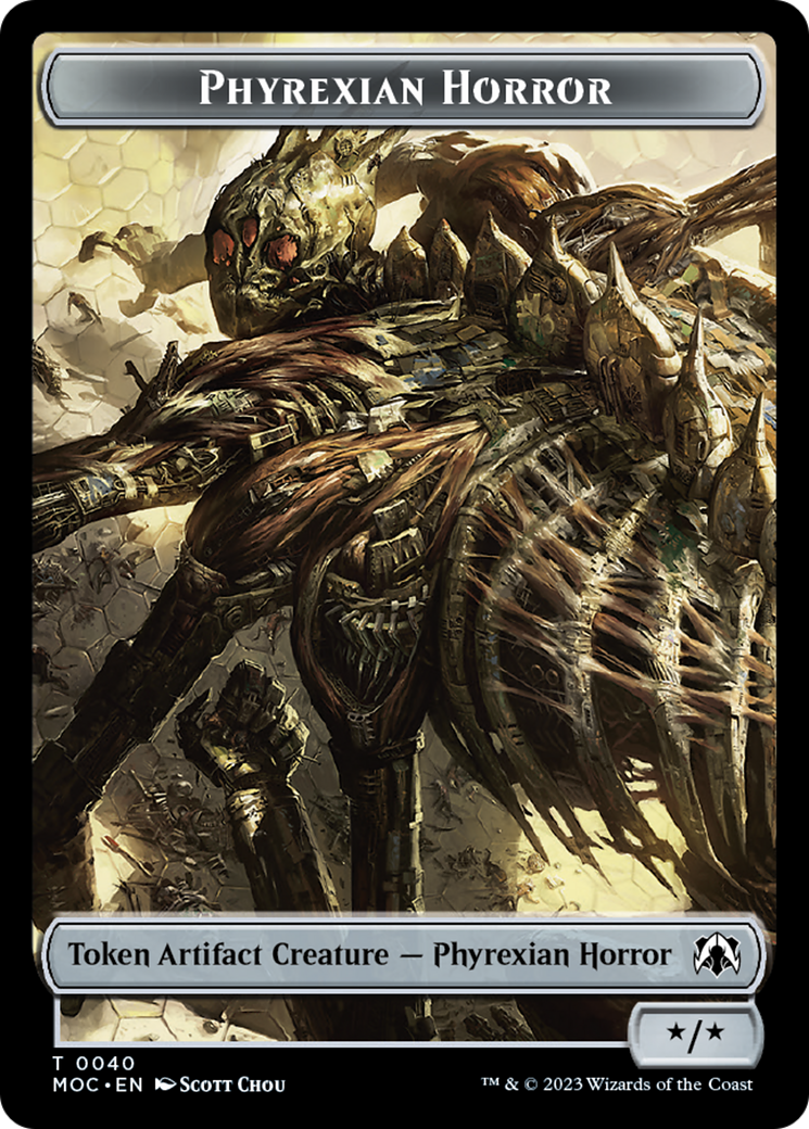 Phyrexian Golem // Phyrexian Horror Double-Sided Token [March of the Machine Commander Tokens] | Odin's Place