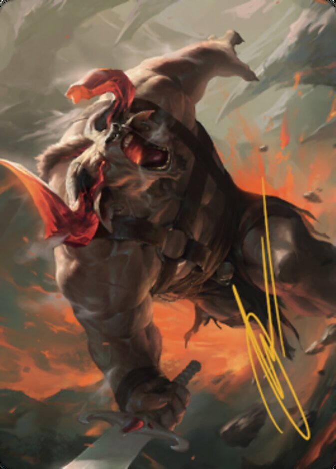 Furious Bellow Art Card (Gold-Stamped Signature) [Dominaria United Art Series] | Odin's Place
