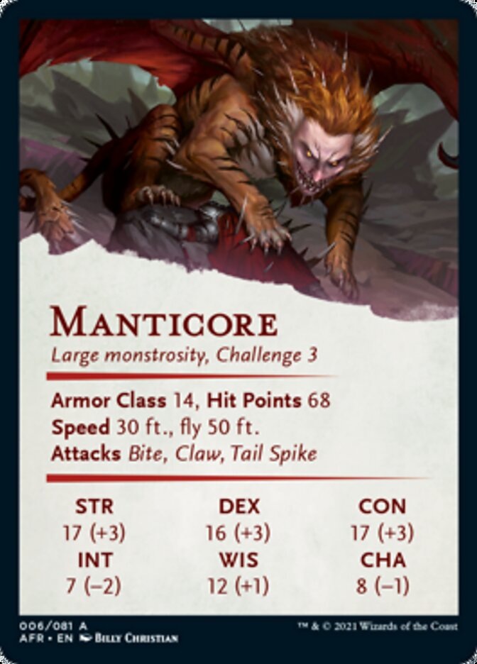 Manticore Art Card [Dungeons & Dragons: Adventures in the Forgotten Realms Art Series] | Odin's Place