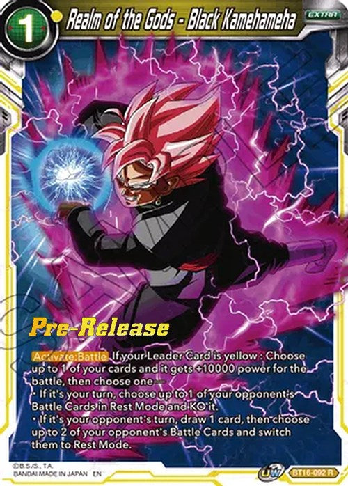 Realm of the Gods - Black Kamehameha (BT16-092) [Realm of the Gods Prerelease Promos] | Odin's Place