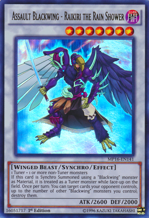 Assault Blackwing - Raikiri the Rain Shower [MP16-EN141] Ultra Rare | Odin's Place