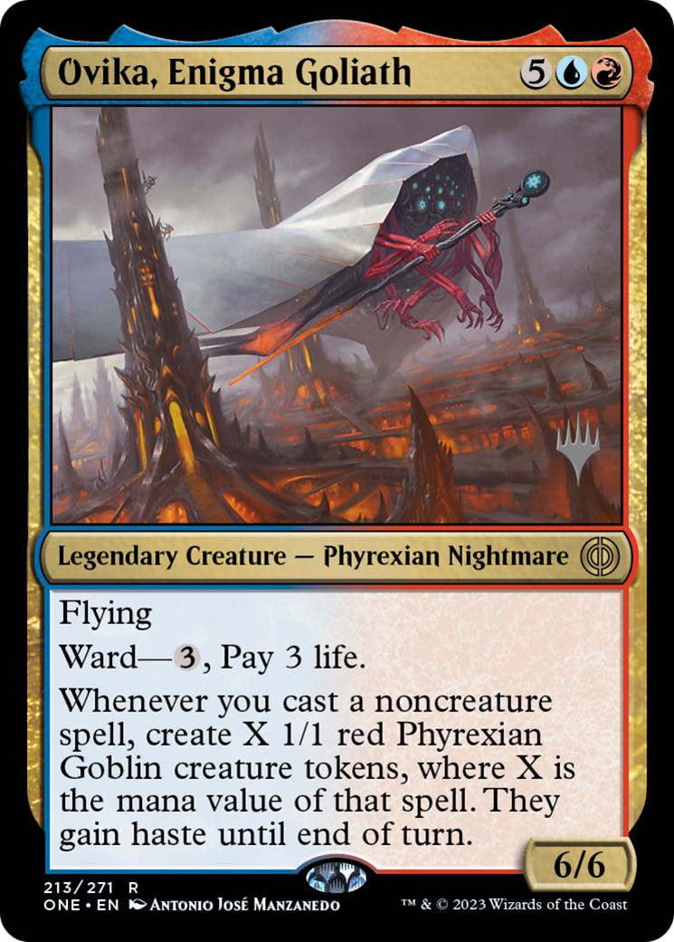 Ovika, Enigma Goliath (Promo Pack) [Phyrexia: All Will Be One Promos] | Odin's Place