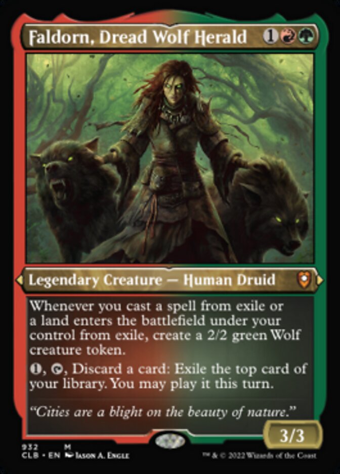 Faldorn, Dread Wolf Herald (Display Commander) (Foil Etched) [Commander Legends: Battle for Baldur's Gate] | Odin's Place