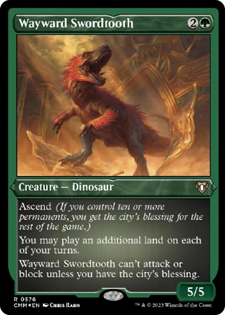 Wayward Swordtooth (Foil Etched) [Commander Masters] | Odin's Place