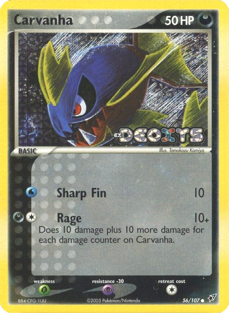 Carvanha (56/107) (Stamped) [EX: Deoxys] | Odin's Place