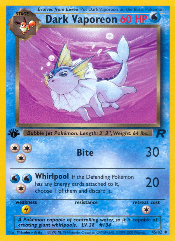 Dark Vaporeon (45/82) [Team Rocket 1st Edition] | Odin's Place