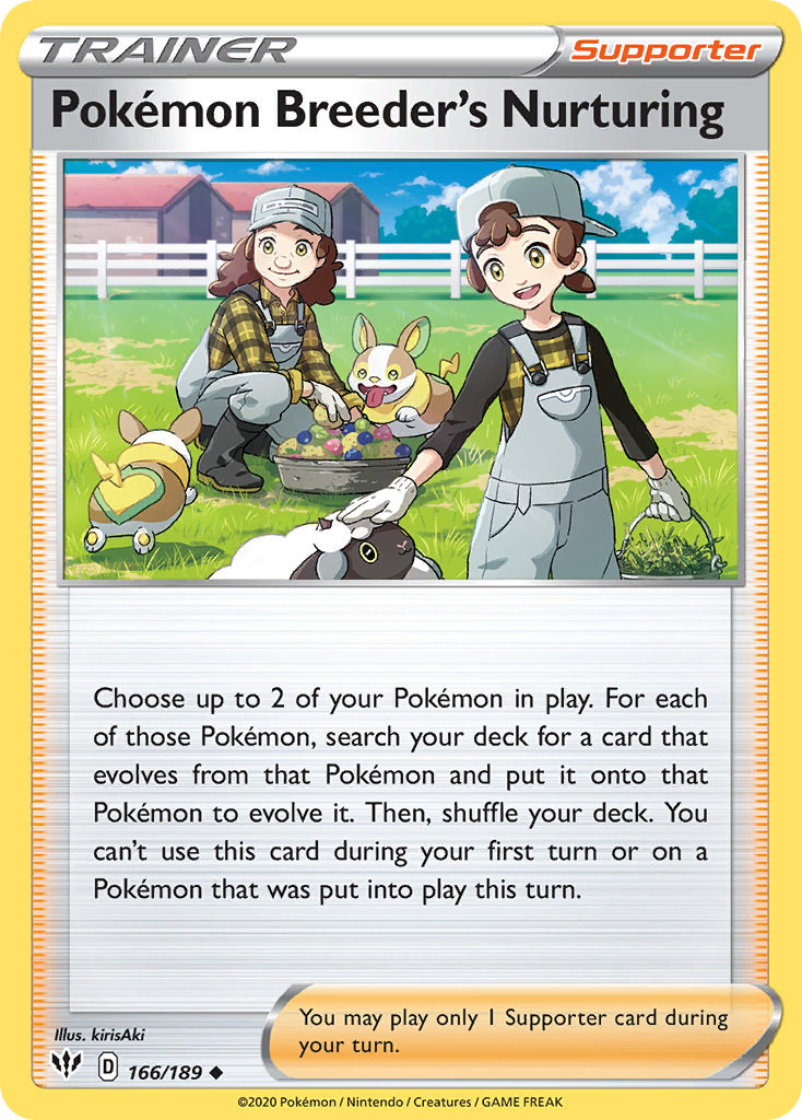 Pokemon Breeder's Nurturing (166/189) [Sword & Shield: Darkness Ablaze] | Odin's Place