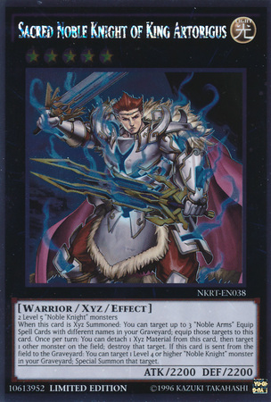 Sacred Noble Knight of King Artorigus [NKRT-EN038] Platinum Rare | Odin's Place