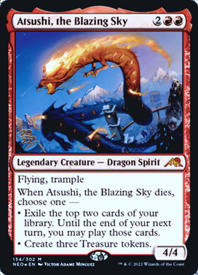 Atsushi, the Blazing Sky [Kamigawa: Neon Dynasty Prerelease Promos] | Odin's Place