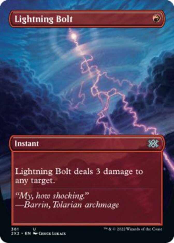 Lightning Bolt (Borderless Alternate Art) [Double Masters 2022] | Odin's Place