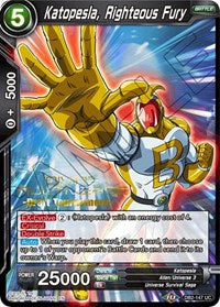 Katopesla, Righteous Fury (Divine Multiverse Draft Tournament) (DB2-147) [Tournament Promotion Cards] | Odin's Place