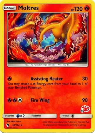 Moltres (38/214) (Charizard Stamp #46) [Battle Academy 2020] | Odin's Place