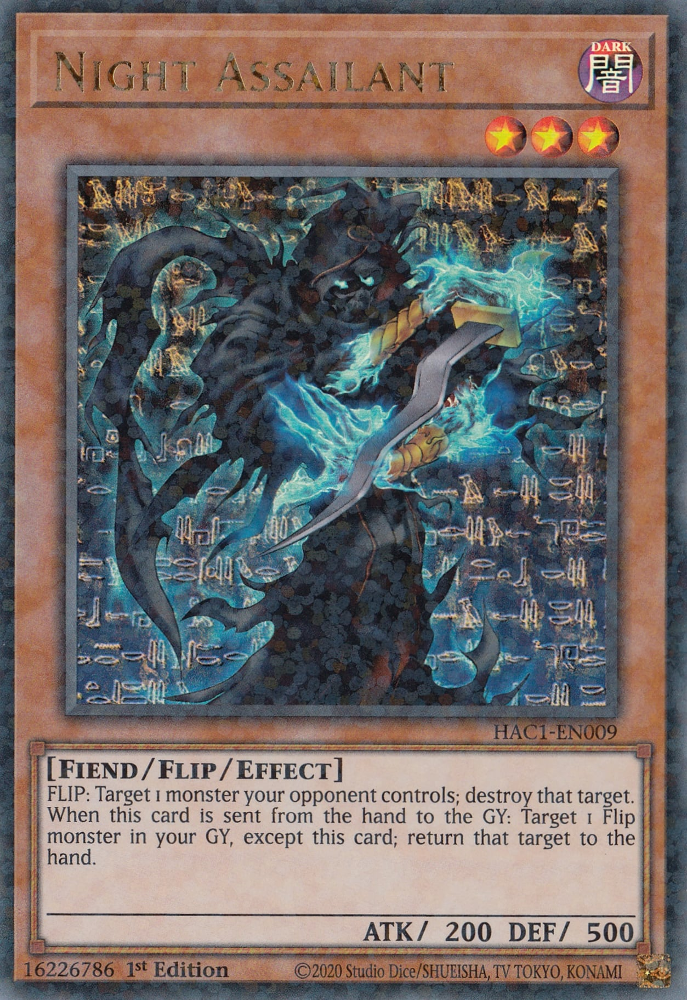 Night Assailant (Duel Terminal) [HAC1-EN009] Parallel Rare | Odin's Place