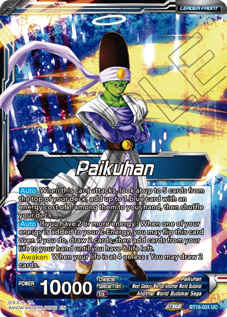 Paikuhan // Paikuhan, West Galaxy Warrior (BT18-031) [Dawn of the Z-Legends] | Odin's Place