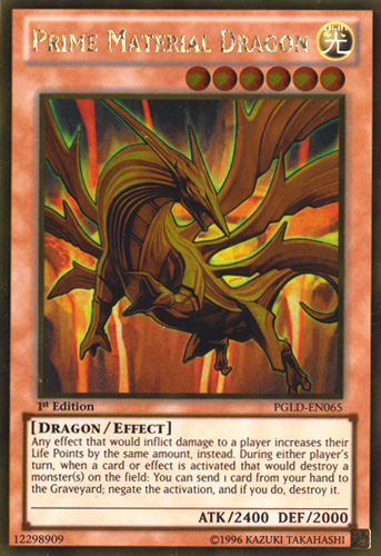Prime Material Dragon [PGLD-EN065] Gold Rare | Odin's Place