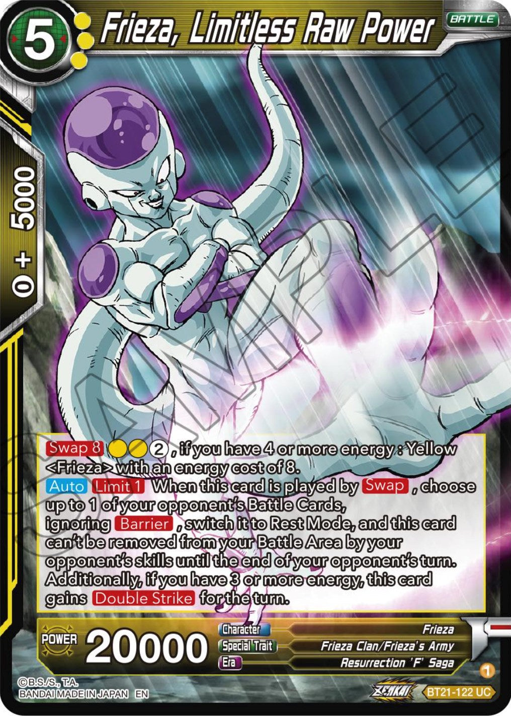 Frieza, Limitless Raw Power (BT21-122) [Wild Resurgence] | Odin's Place